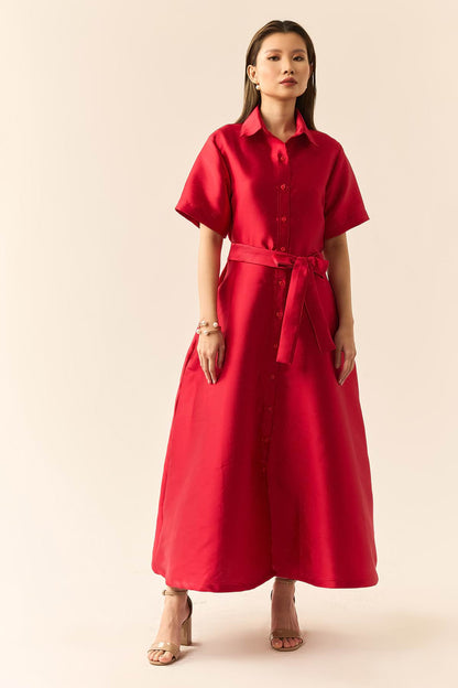 Eliana Dress in Mikado Silk